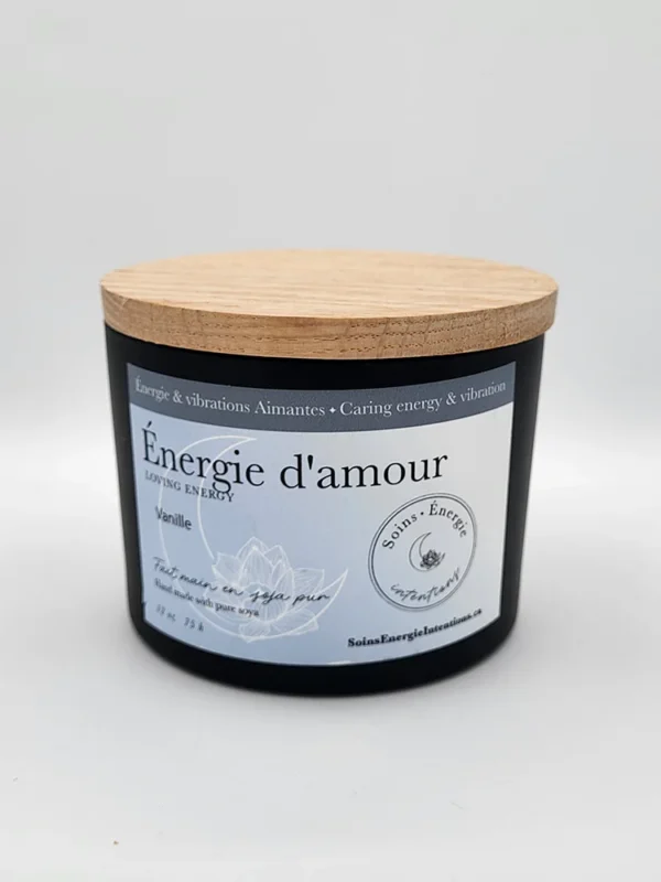 Bougie Énergie d’amour 3 mèches coton